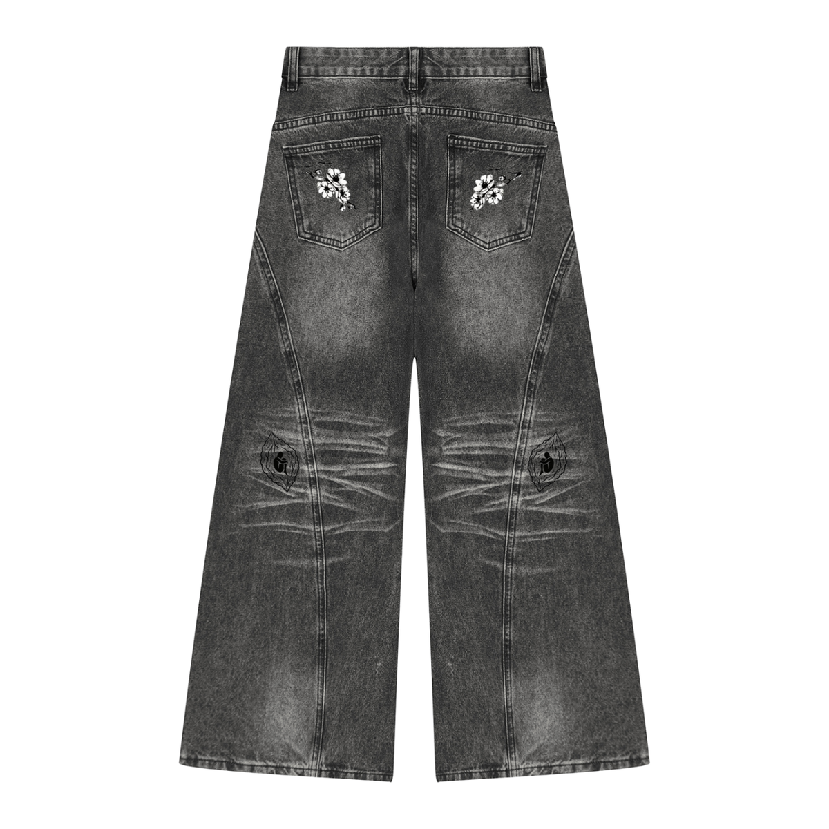 Women’s Vintage Wash Wide Leg Denim Foundation Jeans