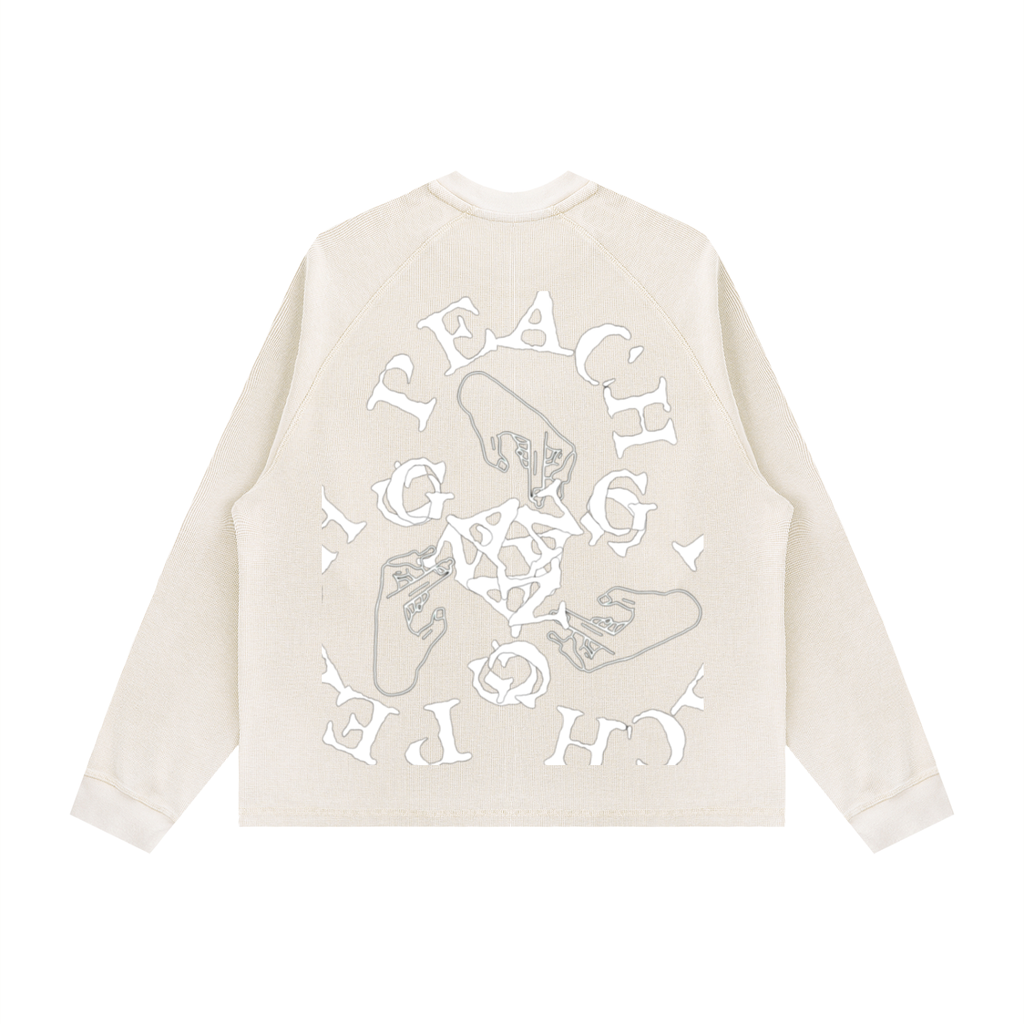 Unisex Vintage Wash Boxy  Waffle Peach Pit T-Shirt