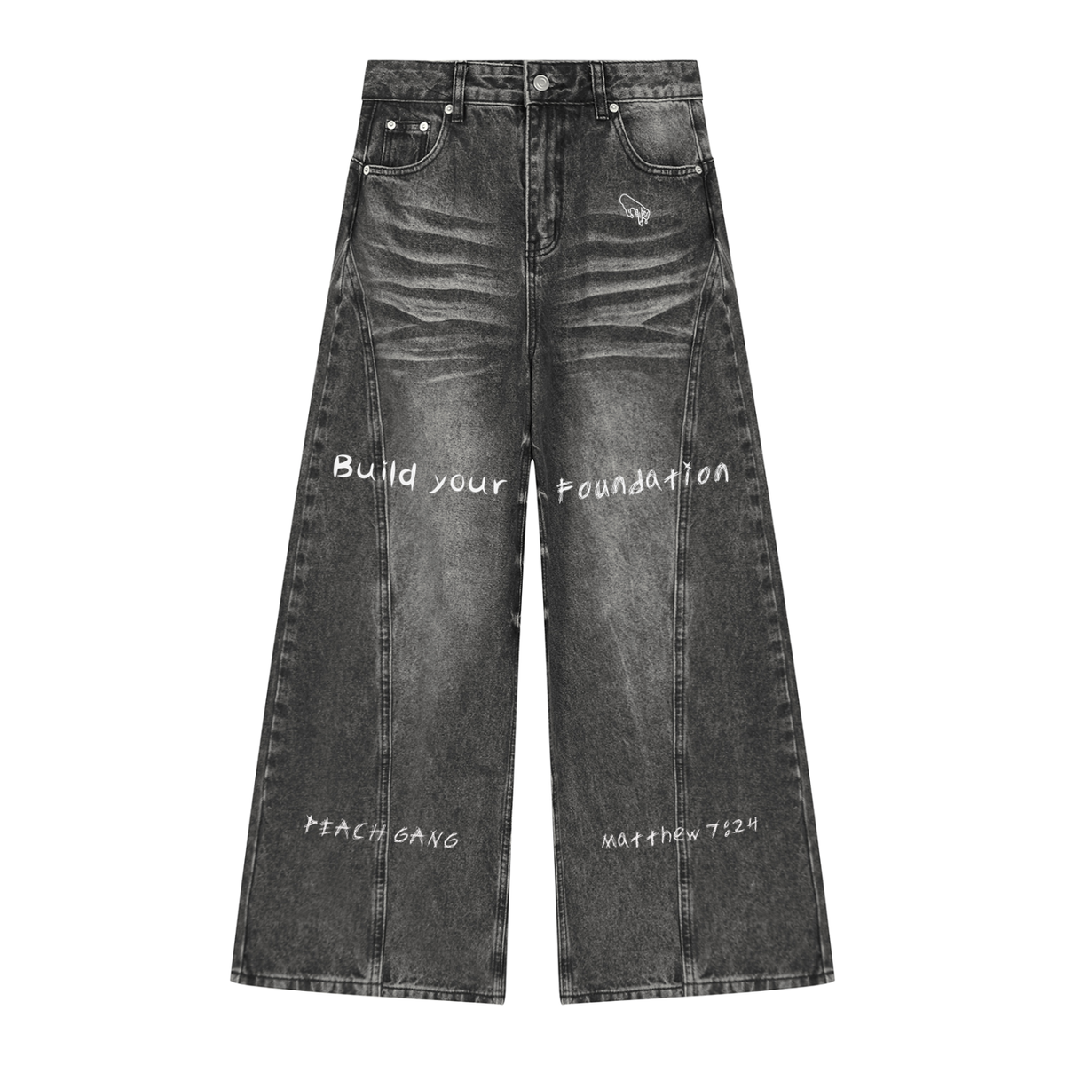 Women’s Vintage Wash Wide Leg Denim Foundation Jeans