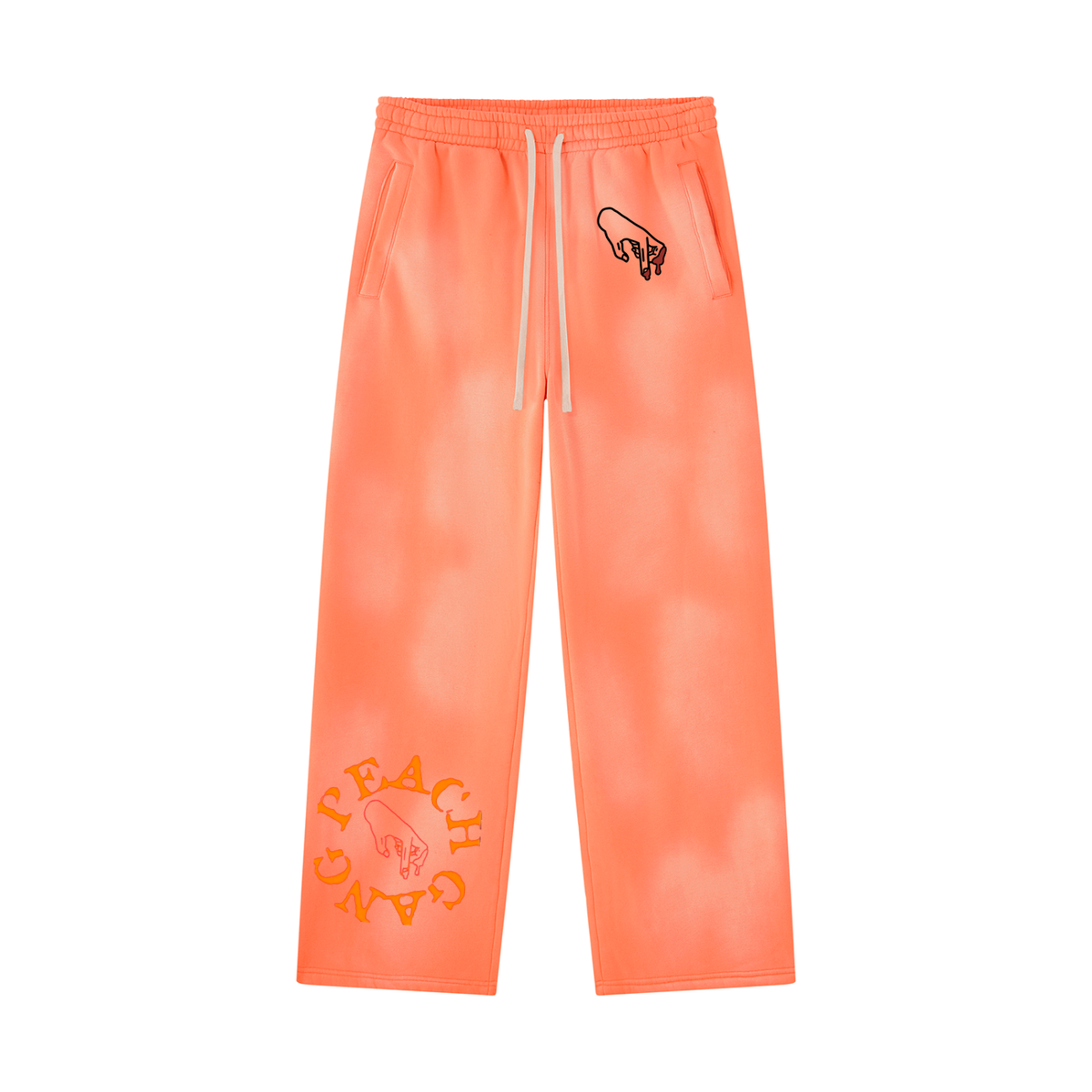 Unisex Sunfade Wide Leg Fleece Peach Gang Sweatpants