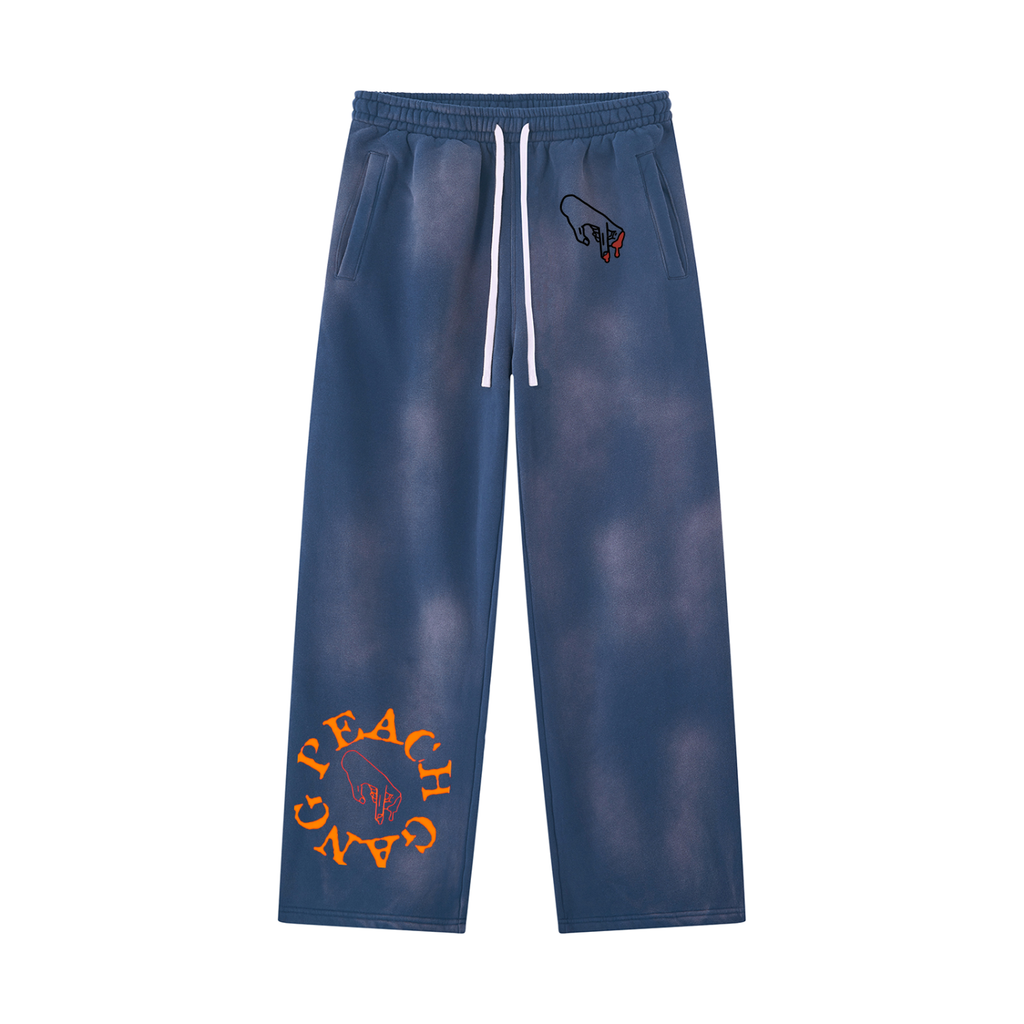 Unisex Sunfade Wide Leg Fleece Peach Gang Sweatpants