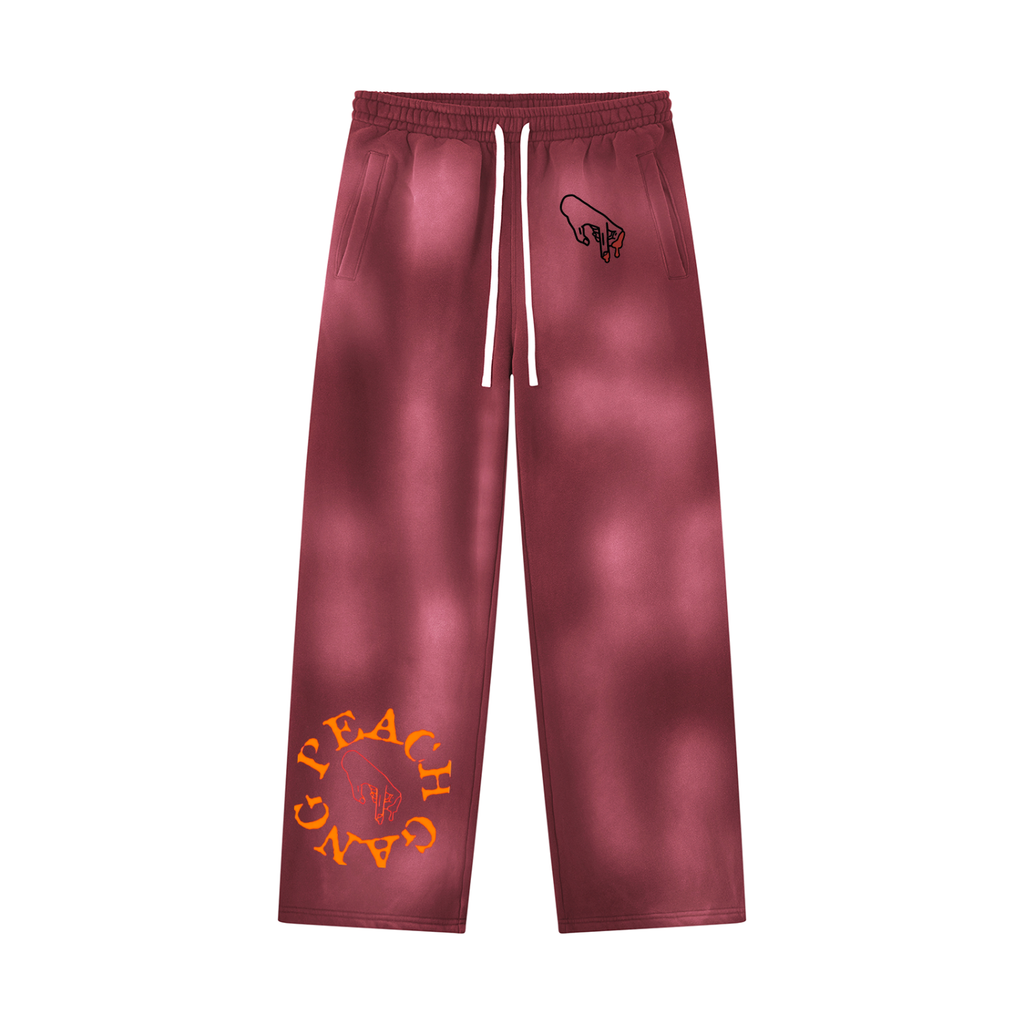 Unisex Sunfade Wide Leg Fleece Peach Gang Sweatpants