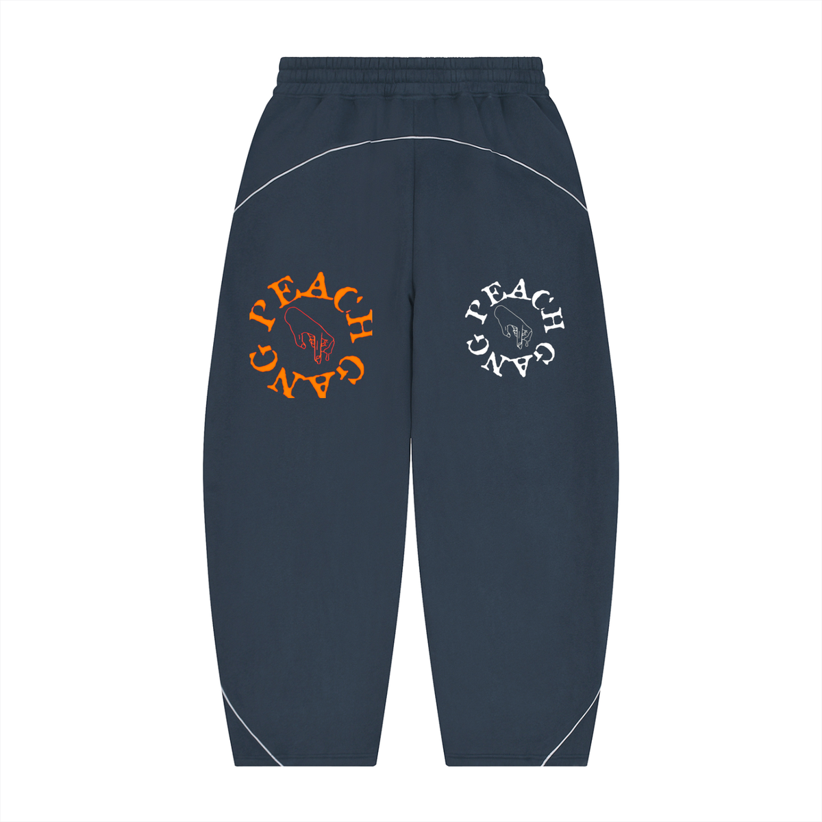 Unisex Piping Fleece Barrel Leg Peach Faith Sweatpants