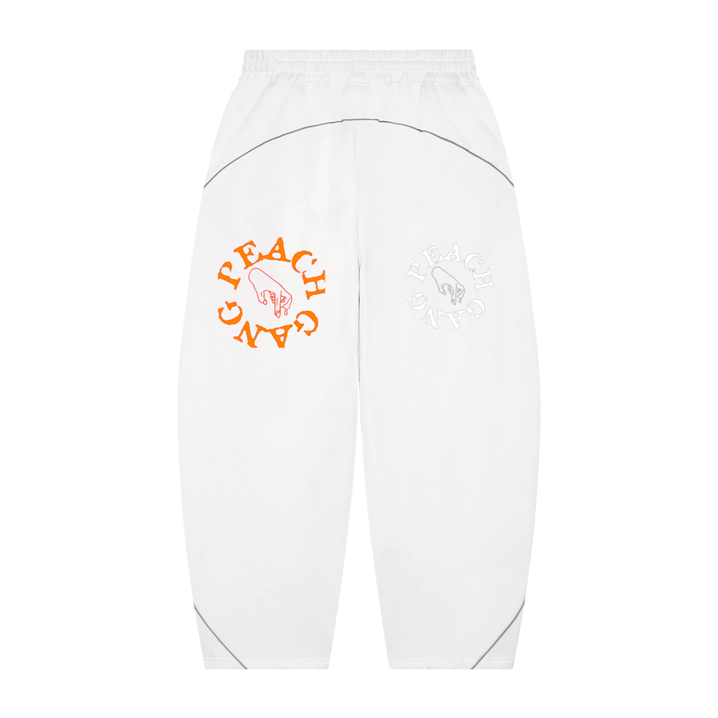 Unisex Piping Fleece Barrel Leg Peach Faith Sweatpants