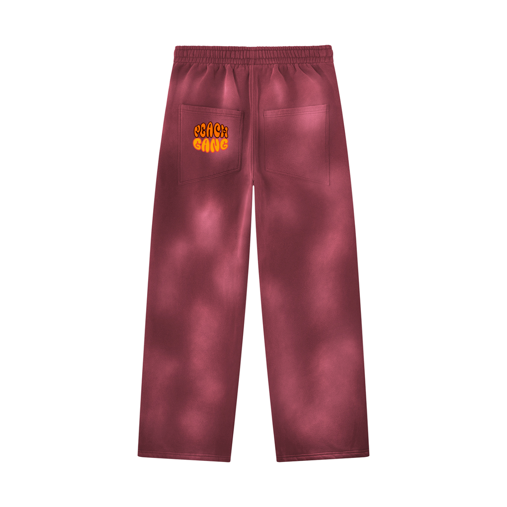 Unisex Sunfade Wide Leg Fleece Peach Gang Sweatpants