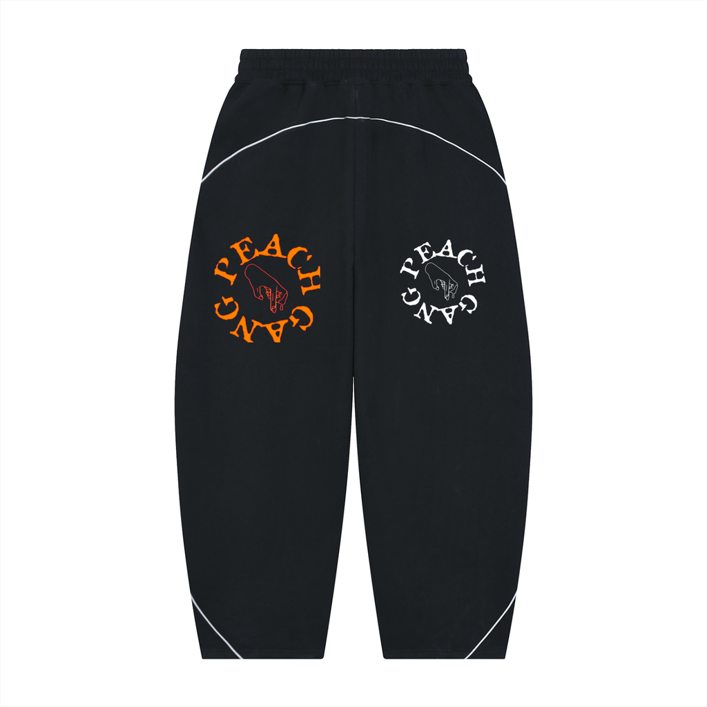 Unisex Piping Fleece Barrel Leg Peach Faith Sweatpants