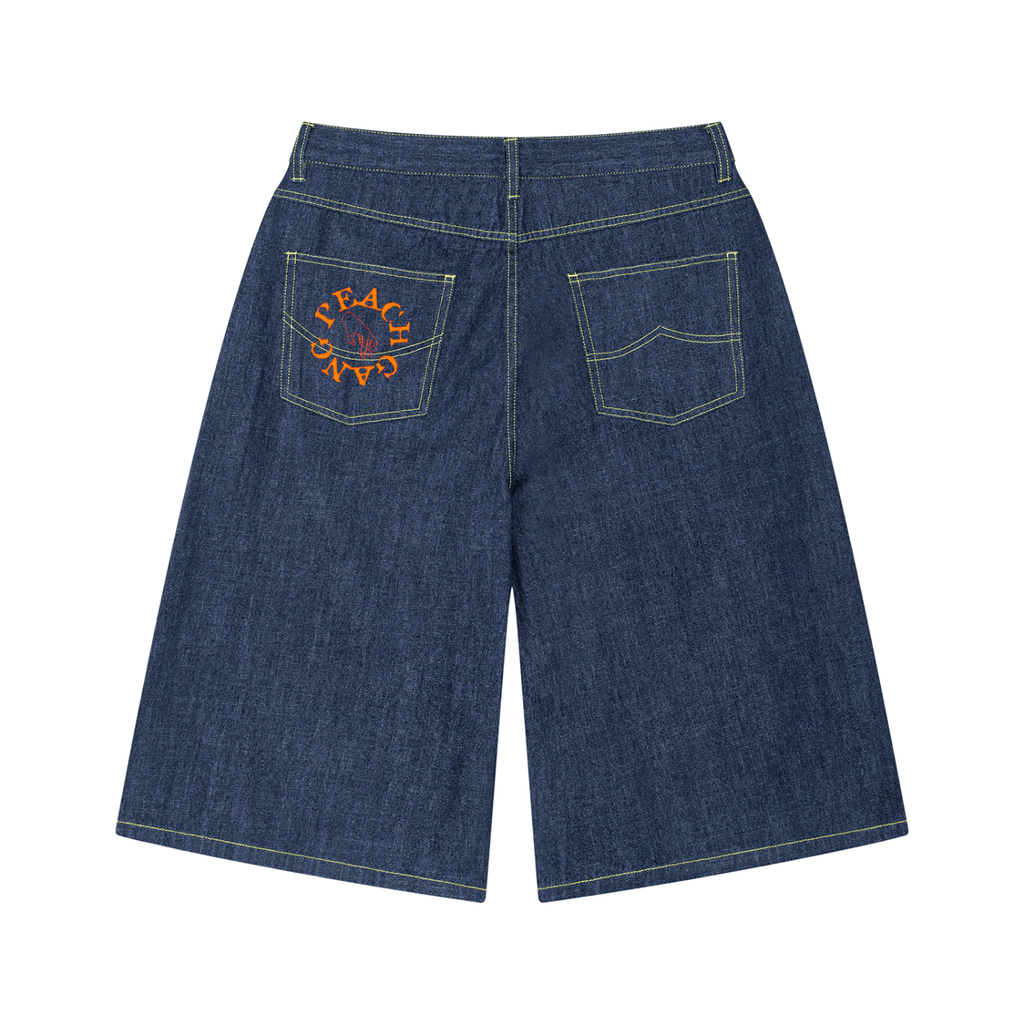 Men's Vintage Wash Denim Peach Pit Shorts