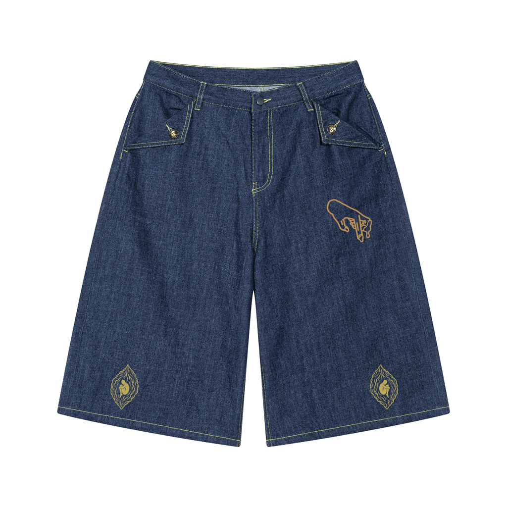 Men's Vintage Wash Denim Peach Pit Shorts