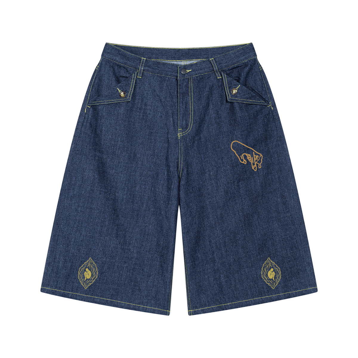 Men's Vintage Wash Denim Peach Pit Shorts