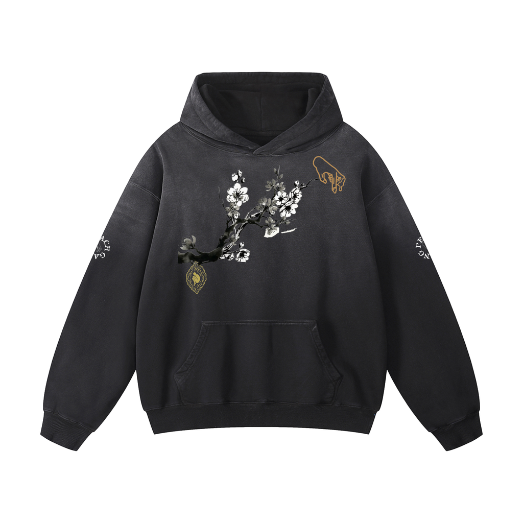 Heavyweight Sunfade Oversized Peach Gang Harvest Hoodie